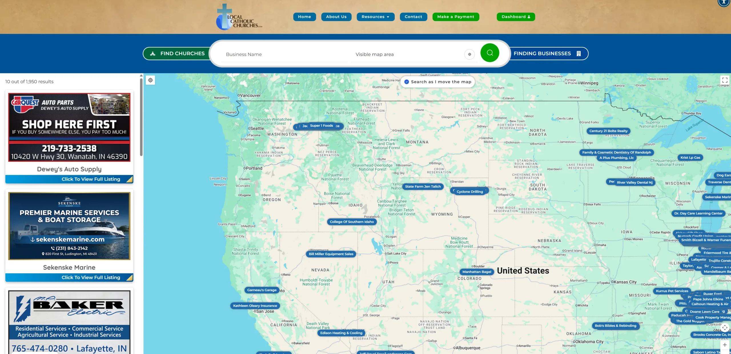 LCC Business Map Interface